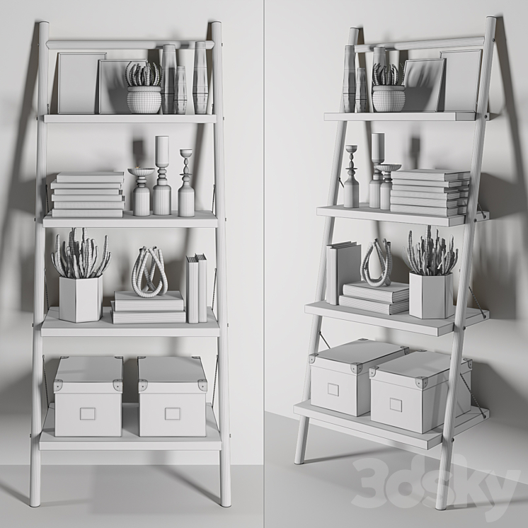 Bookcase Decor Set 1 3DS Max - thumbnail 2