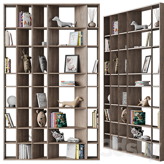 Bookcase for childrens room 2 3ds Max - thumbnail 2