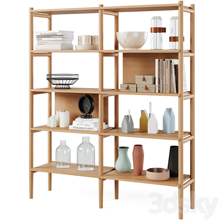 Bookcase HOLTON by Rowico Home 3DS Max Model - thumbnail 1