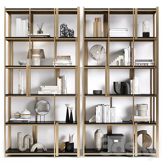 Bookcase Leira 3ds Max - thumbnail 1