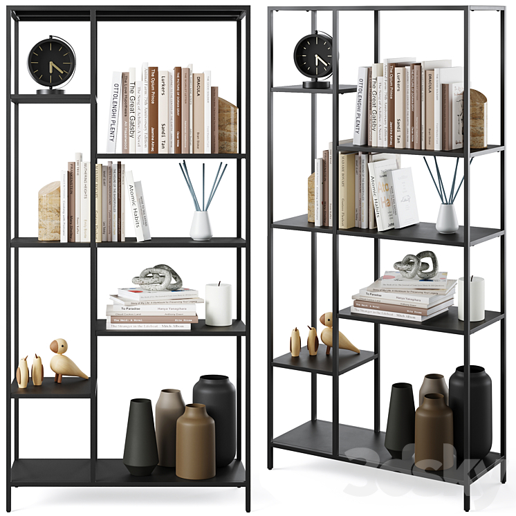 Bookcase Newcastle by Actona 3DS Max Model - thumbnail 3