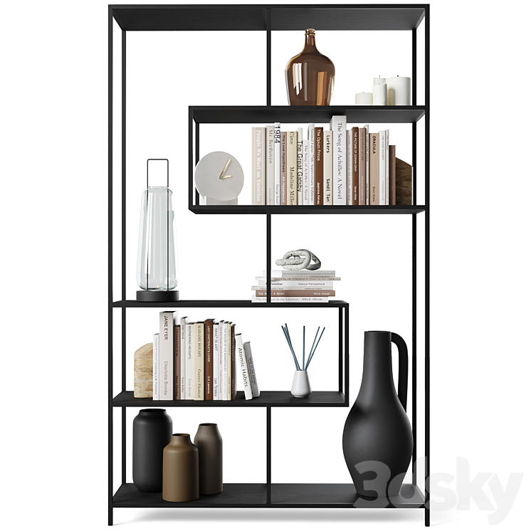 Bookcase Seaford 2 by Actona 3DS Max Model - thumbnail 1