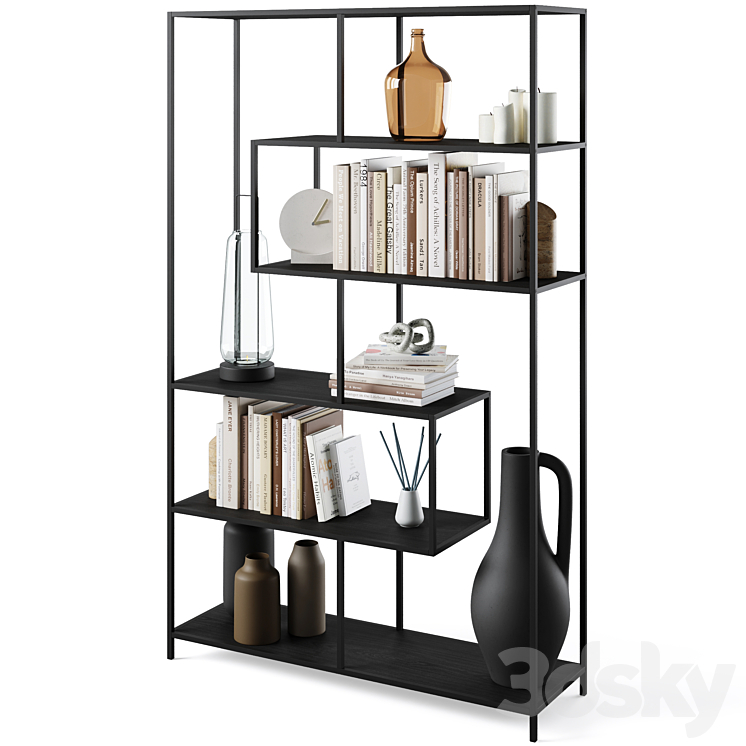 Bookcase Seaford 2 by Actona 3DS Max Model - thumbnail 2