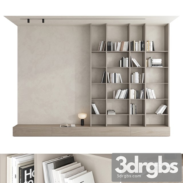 Bookcase set 01 2 3dsmax Download - thumbnail 1