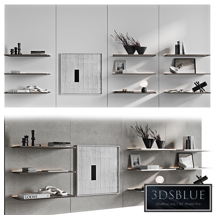 Bookcase Shelf Modern 3DS Max - thumbnail 3