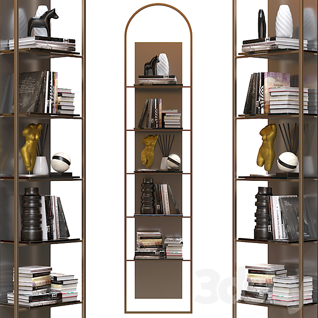 Bookcase Uffizio 3DS Max Model - thumbnail 2