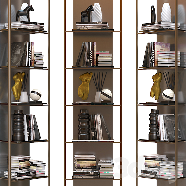 Bookcase Uffizio 3DS Max Model - thumbnail 3