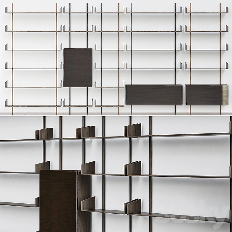 Brera bookcase gallotti & radice 3DS Max - thumbnail 1