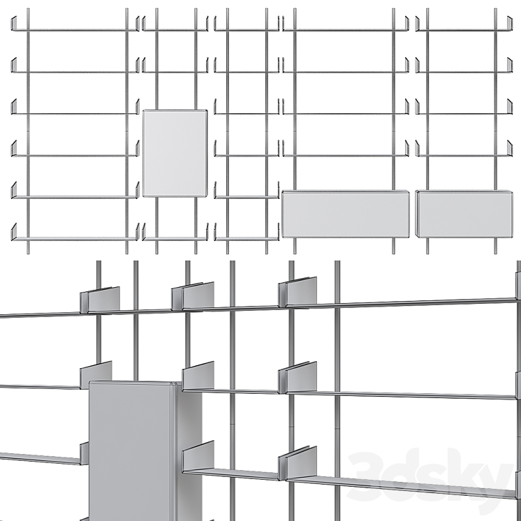 Brera bookcase gallotti & radice 3DS Max - thumbnail 2