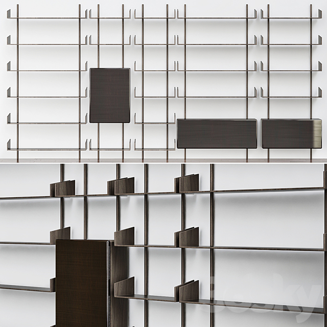 Brera bookcase gallotti & radice 3DSMax File - thumbnail 1