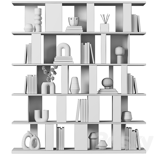 Cabinet with shelves 064 3DS Max Model - thumbnail 4