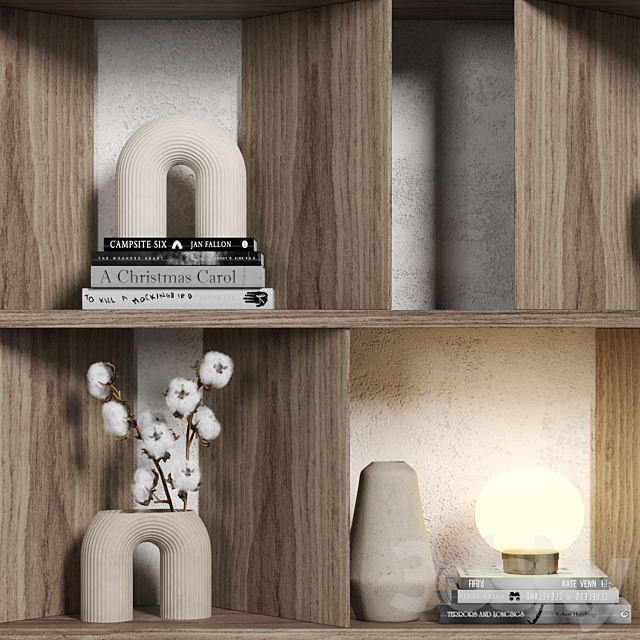 Cabinet with shelves 079 3ds Max - thumbnail 3