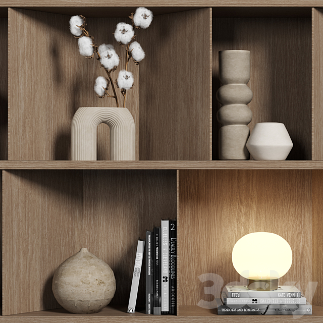 Cabinet with shelves 082 3ds Max - thumbnail 3