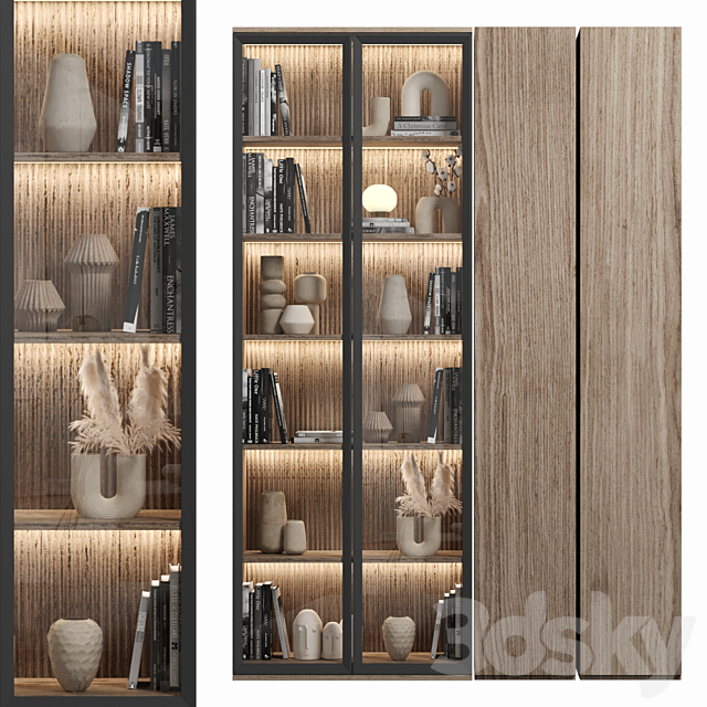 Cabinet with shelves 086 3ds Max - thumbnail 1