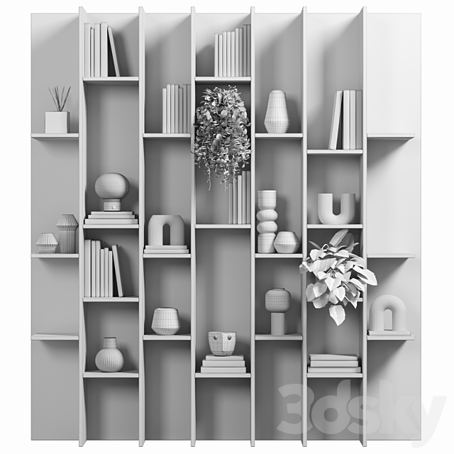 Cabinet with shelves 088 3DS Max Model - thumbnail 4