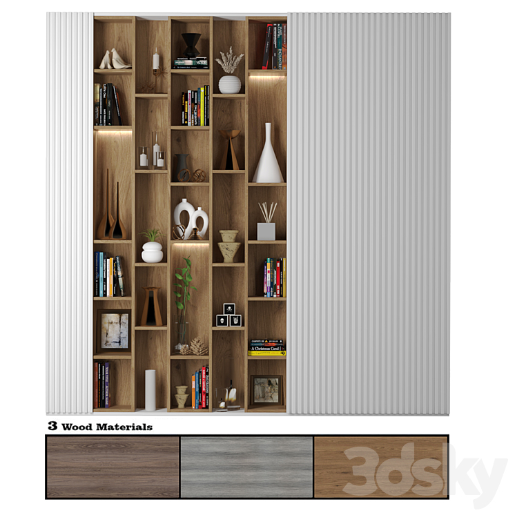 Cabinet with shelves 12 3DS Max Model - thumbnail 1