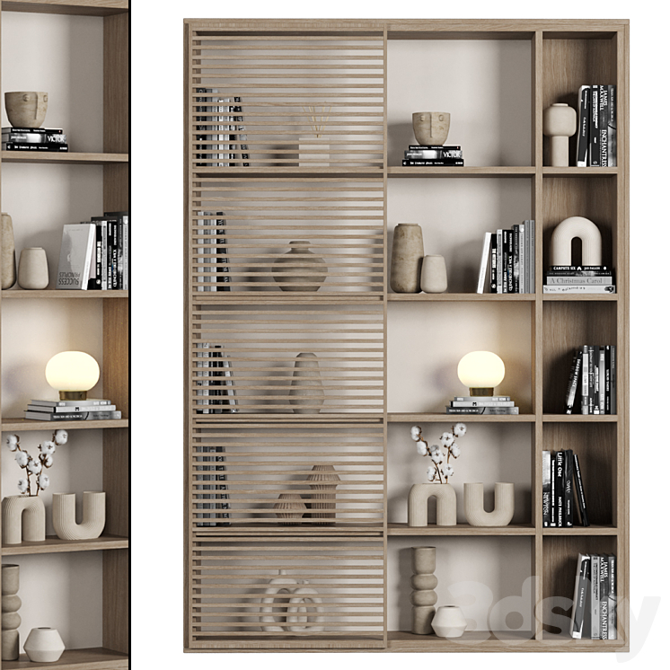 Cabinet with shelves_041 3DS Max Model - thumbnail 2