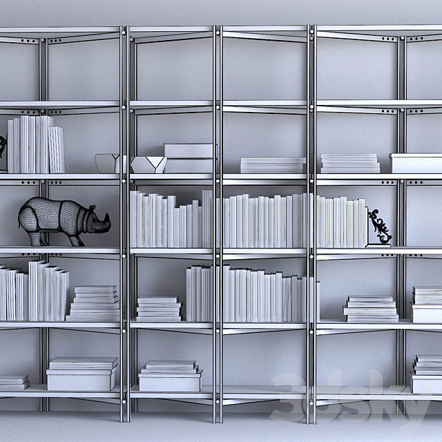 Cattelan Italia Bookcase Hudson 3DS Max Model - thumbnail 3