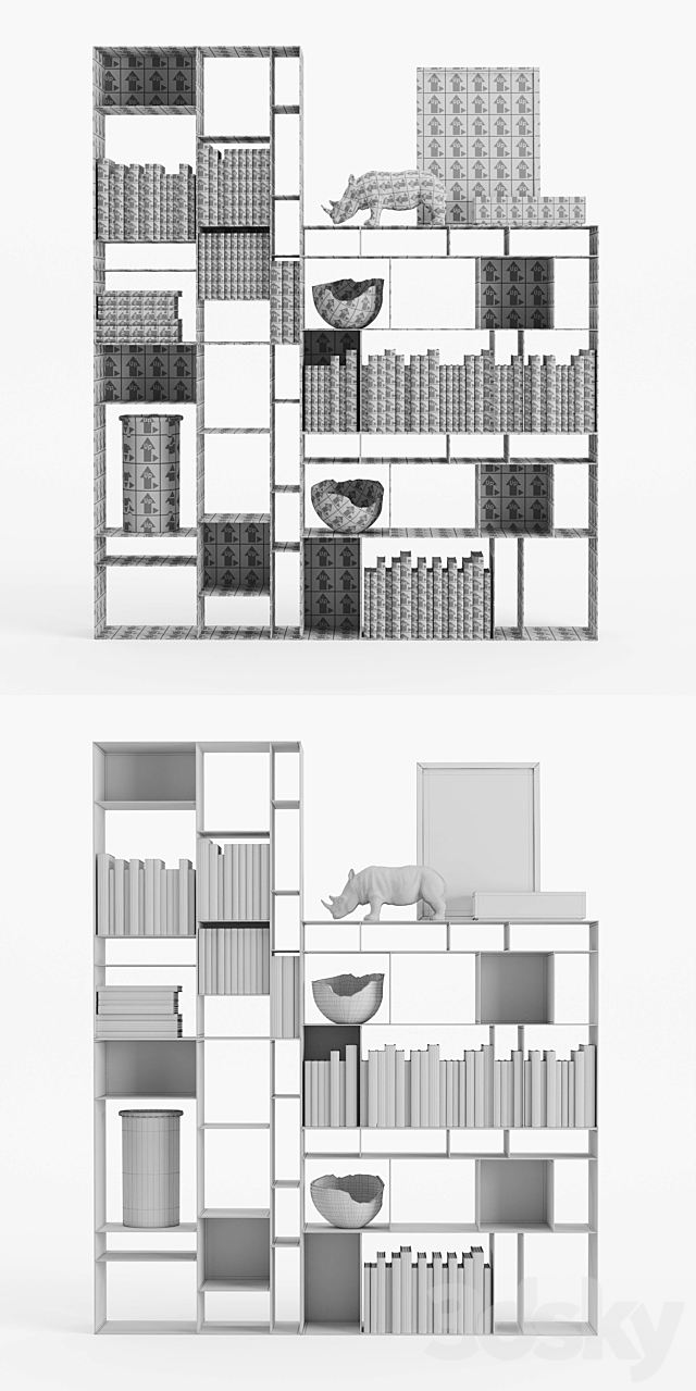 Cattelan Italia Latitude Bookcase 3DSMax File - thumbnail 5