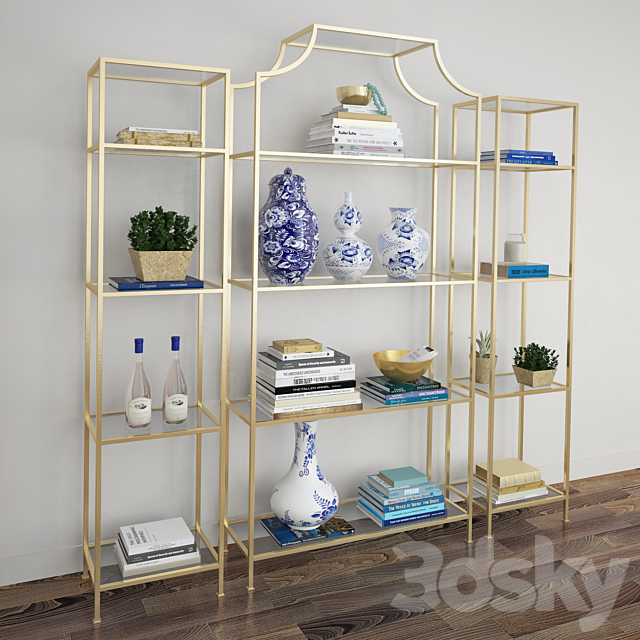 Chloe Etagere_Gold iron shelf 3ds Max - thumbnail 1