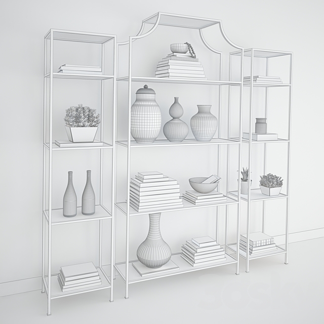 Chloe Etagere_Gold iron shelf 3ds Max - thumbnail 2