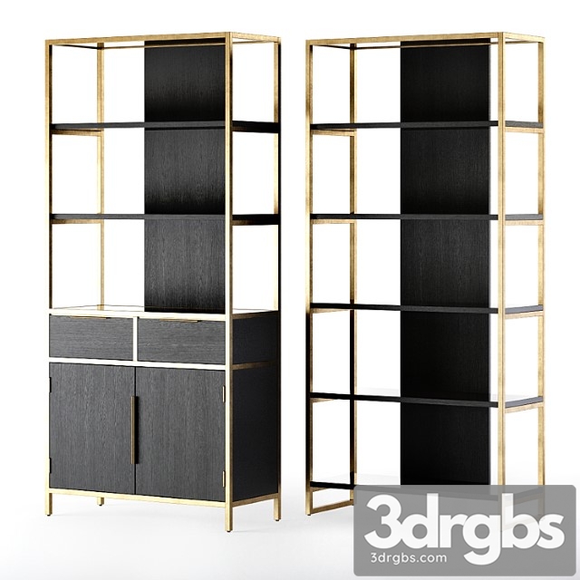 Crate and barrel oxford bookcase 2 3dsmax Download - thumbnail 1