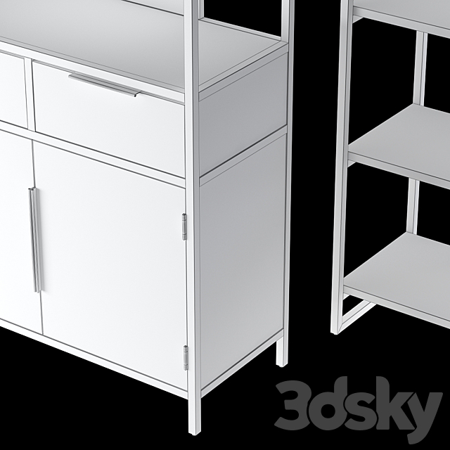 Crate and Barrel Oxford Bookcase 3DSMax File - thumbnail 3