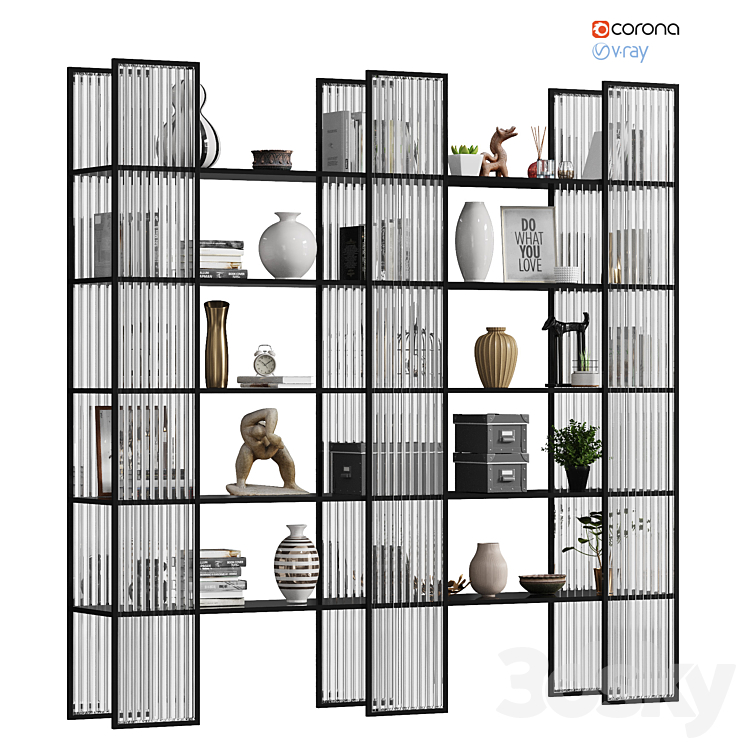 Decorated shelves # 8 3DS Max Model - thumbnail 1