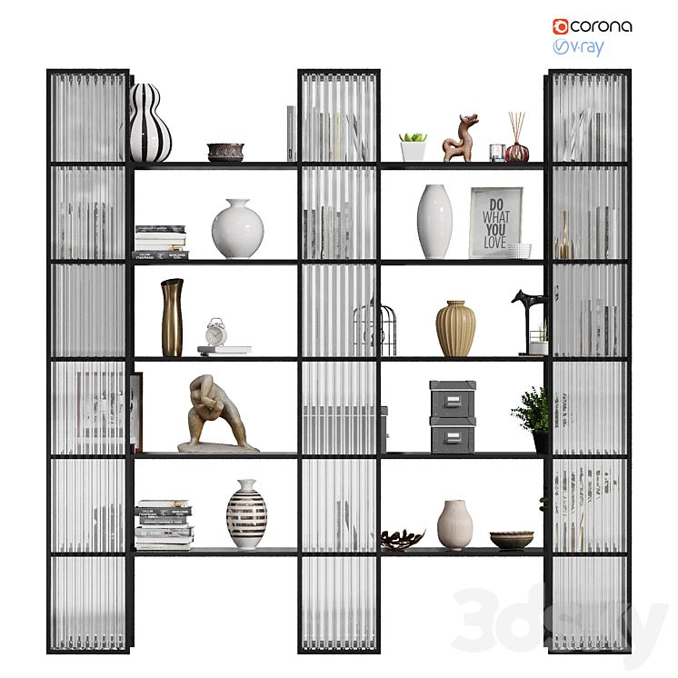 Decorated shelves # 8 3DS Max Model - thumbnail 2