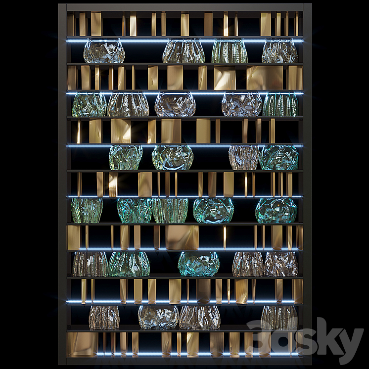 Decorative screen rack 3DS Max Model - thumbnail 1