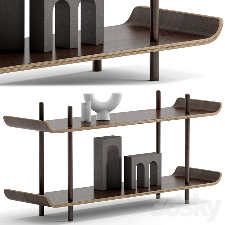 Double Demi Shelf 3DS Max Model - thumbnail 1