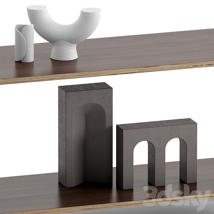 Double Demi Shelf 3DS Max Model - thumbnail 2