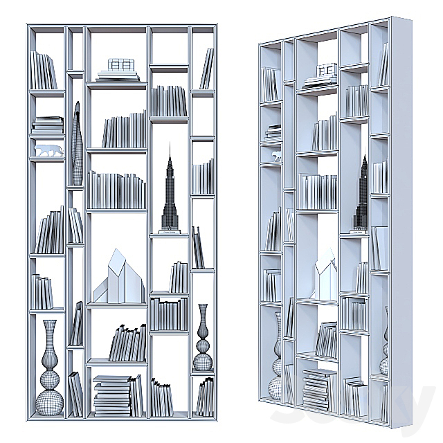 Double-sided shelving 013. 3DS Max Model - thumbnail 2