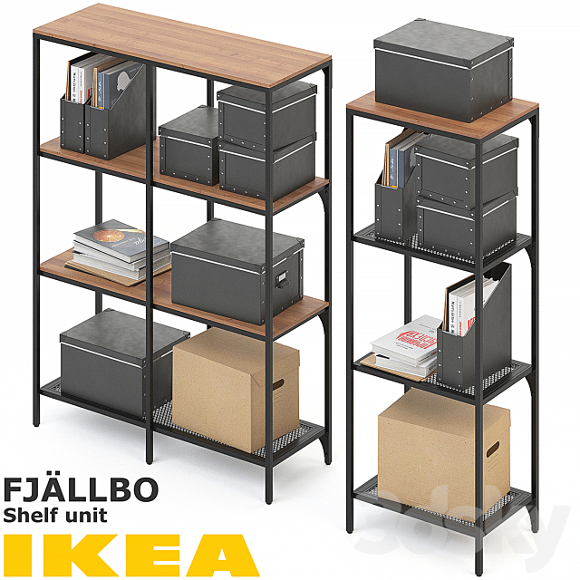 FJALLBO (FIELLBO) SHELF UNIT SET 3DS Max Model - thumbnail 2