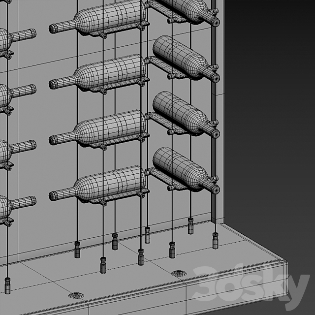 Float Cable Wine Rack (Blue Grouse) 3ds Max - thumbnail 3