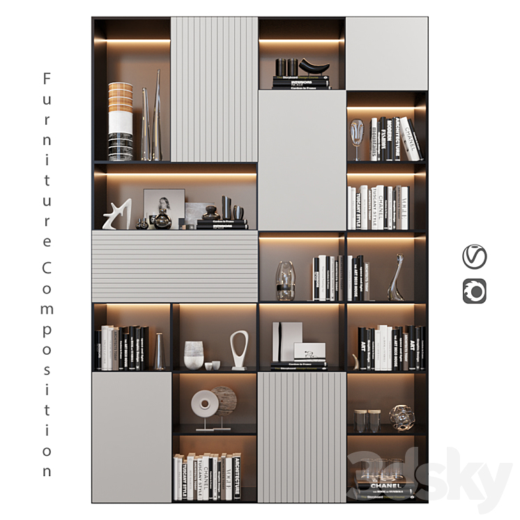 Furniture composition | 204 3DS Max Model - thumbnail 1