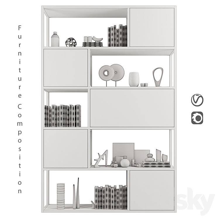 Furniture composition | 233 3DS Max Model - thumbnail 2