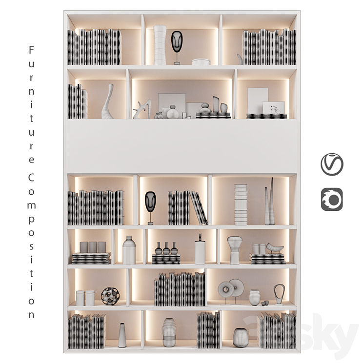 Furniture Composition | 54 3DS Max Model - thumbnail 2