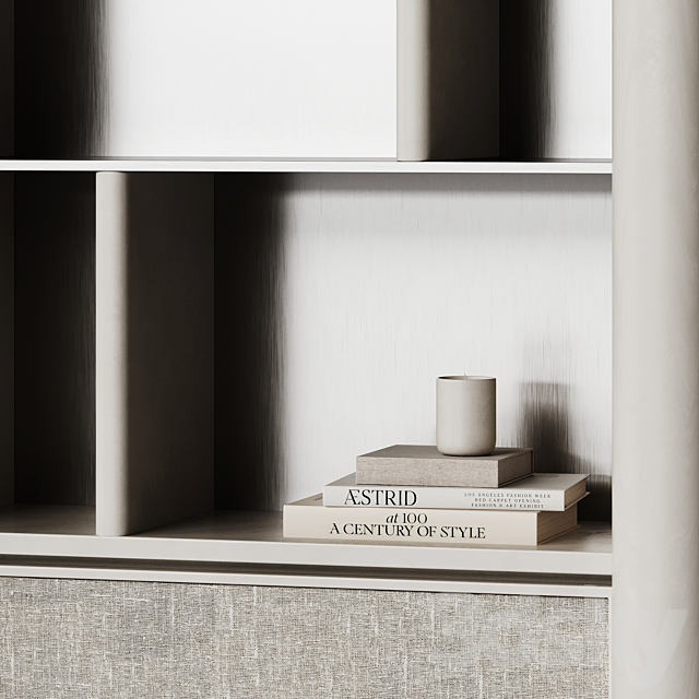 Gypsum shelving with curved shape and metal 3ds Max - thumbnail 2