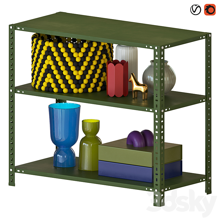 Hay Shelving Unit 2 3DS Max - thumbnail 1