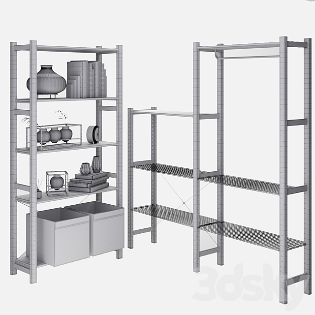 Ikea Ivar Ikea Ivar Shelving Set 3DS Max Model - thumbnail 2