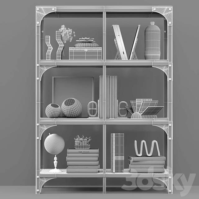 Ikea shelf FJELLBO 3DS Max Model - thumbnail 3