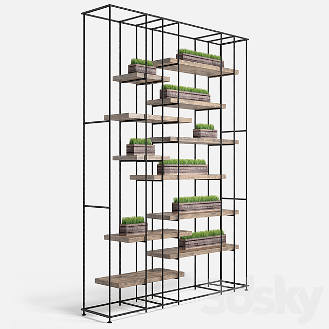 industrial shelving 3ds Max - thumbnail 1