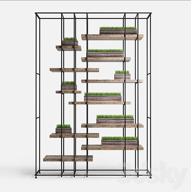 industrial shelving 3ds Max - thumbnail 2