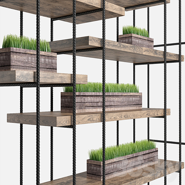 industrial shelving 3ds Max - thumbnail 3