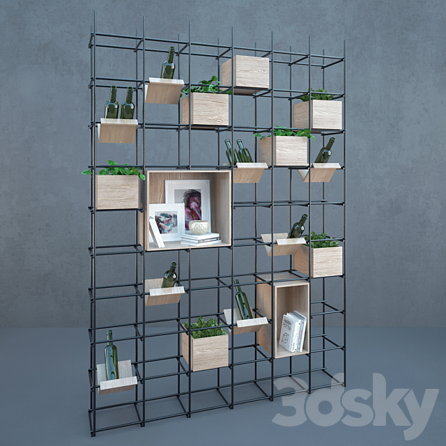 Iron shelf for kitchen 3ds Max - thumbnail 1