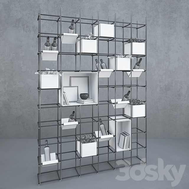 Iron shelf for kitchen 3ds Max - thumbnail 2