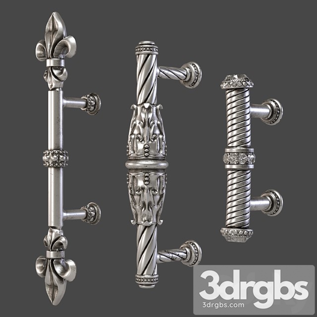 Kitchen Cupboard Cabinet Door Handles Set11 3dsmax Download - thumbnail 1