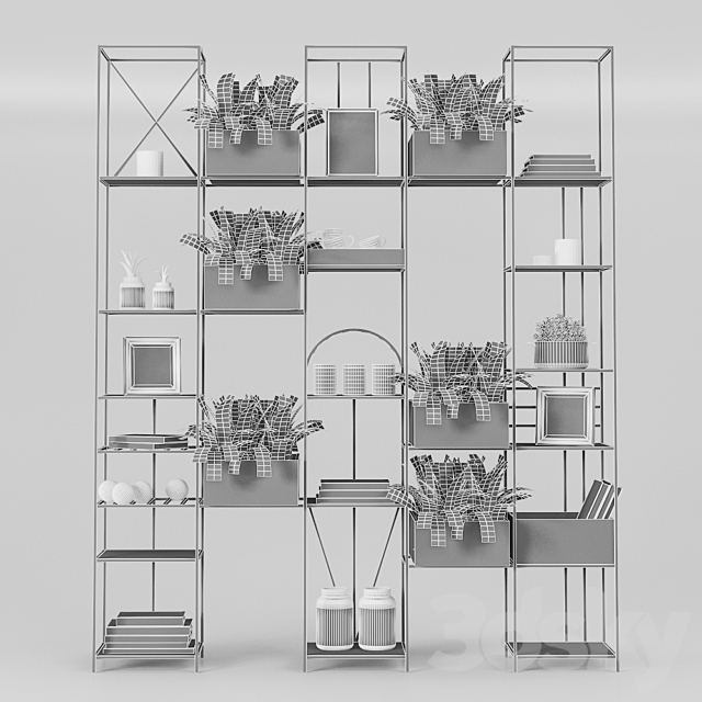 Kitchen shelf 3DS Max Model - thumbnail 3