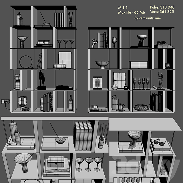 Manhattan bookcase 3DSMax File - thumbnail 7